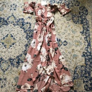 Floral cold shoulder dress